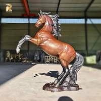 Statue de cheval galopant en bronze noir de grande taille de haute qualité RELONG, sculpture personnalisée, nouveau design pour parc extérieur, jardin