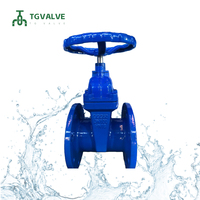 Vanne à boisseau en fonte ductile GGG50 DIN3352 F5 PN16 DN200-DN600 à bride EPDM époxy bleu Vanne de projet à l'étranger