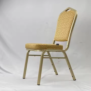 Chaise en alliage d'aluminium de luxe à cadre doré marron de haute qualité siège souple pour chaise de dîner de banquet - Product Image 2