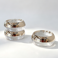 Pots cosmétiques vides Spot 50g, corps de pot transparent avec couvercle à vis électroplaqué or champagne, pots de rangement pour safran