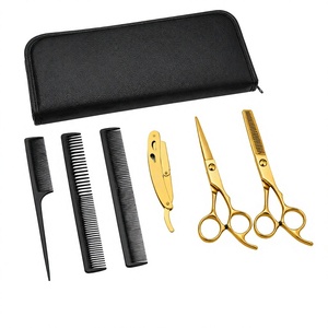 Kit de ciseaux de coiffure professionnels, lames en acier inoxydable, pointe acérée, pour droitiers, manche long, usage en salon - Product Image 1