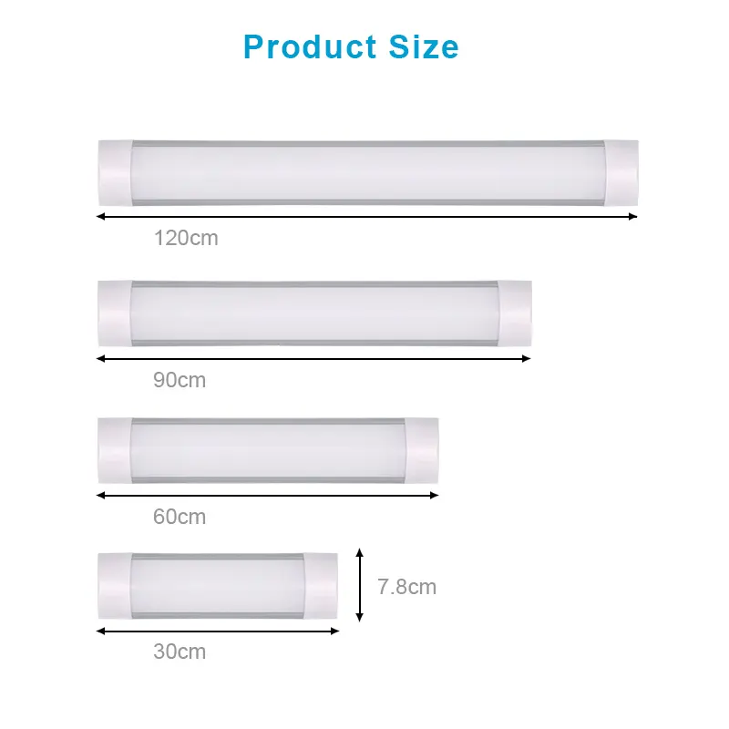 Prezzo più economico ad alta luminosità 600mm 1200mm 2FT 4FT 18W 36W purificazione antipolvere tubo lineare LED Batten Light Fixture Fitting
