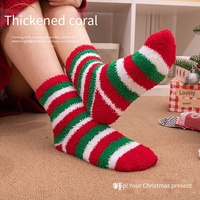 Chaussettes de Noël et du Nouvel An pour femmes, douces, moelleuses, chaudes, amusantes, confortables, à rayures, en gros