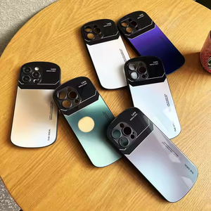 Vetro curvo gradiente grandi finestre lente custodia protettiva per Iphone 16 15 Pro - Product Image 6