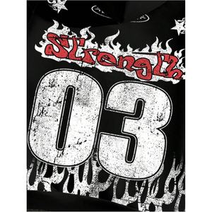 Sudadera con capucha y cremallera Y2K personalizada para hombre, estampado de llamas 'Strength' 03, estilo casual urbano, de manga larga, de poliéster tejido - Product Image 2