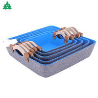 Vente directe du fabricant, panier de rangement pour jouets en feutre non tissé, multifonctionnel, écologique, avec poignée en bois, modèle de la marque Fusen