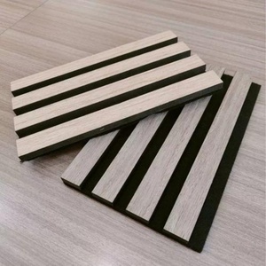 <span class=keywords><strong>Plaque</strong></span> absorbante à lattes de bois en fibre de polyester MDF Home Studio Auditorium Insonorisé Suppression du <span class=keywords><strong>bruit</strong></span> Panneau acoustique texturé - Product Image 1