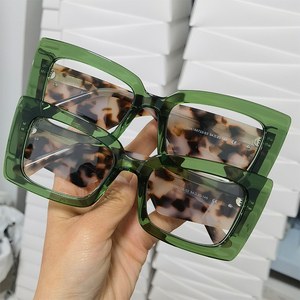 En stock, assortiment à prix abordable, montures <span class=keywords><strong>de</strong></span> lunettes en acétate épaisses <span class=keywords><strong>de</strong></span> grande taille, pour hommes et femmes - Product Image 3