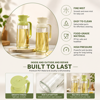 Botol Semprot Minyak Masak 2 in 1 dengan Logo OEM Custom, Botol Tuang Minyak Zaitun Kaca Anti Bocor dengan Pegangan untuk Dapur