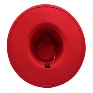Sombreros Fedora de Ala Ancha de Fieltro de Lana Unisex, 20 Colores Disponibles, con Forro de Satén Personalizado, Venta al Por Mayor, para Fiestas Casuales al Aire Libre - Product Image 3
