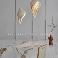 Nouveau lustre en plâtre de style Wabi-Sabi français 2025, hauteur réglable, pour restaurant, salon, îlot de cuisine, éclairage d'escalier