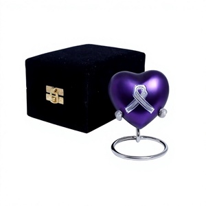 Urne coeur mat ange violet avec support avec boîte Premium Honore votre bien-aimé avec Mini urne urne crémation coeur en forme de coeur - Product Image 1