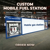 Station de ravitaillement mobile sur conteneur, montée sur châssis, pour le diesel et l'essence, avec réservoir de carburant