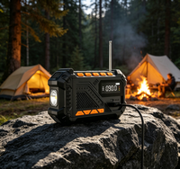 WB AM FM 14800MWH Tragbare Batterie-Notfallradio mit Solar- und Handkurbel für Zuhause, Wetter und SOS
