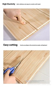 Carta da Parati PVC Autoadesiva 3D Effetto Legno, Pannelli Murali Antiurto con Motivi Geometrici Caldi per Camera da Letto e <span class=keywords><strong>Hotel</strong></span> - Product Image 5