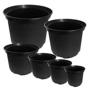 Factory Supply Gardening Durable 1 2 3 5 7 10 15 20 25 7 Gallon Black Nursery Pots Small Garden Plant Black Plastic Pot