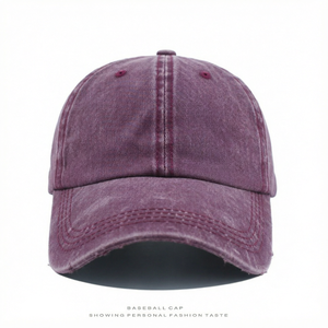Casquette de baseball en jean délavé vintage personnalisée, 6 panneaux, ajustable, unisexe, couleur unie, en coton, style décontracté - Product Image 1