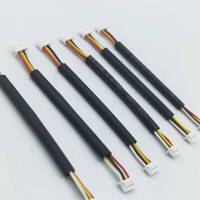 Kabel Harness Kustom dengan Konektor Plastik Putih Dua Ujung dan Selang Pelindung PVC Hitam untuk Interkoneksi Papan Kontrol