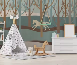 Papier peint mural 3D personnalisé, motif naturel, bonne affinité, jardin secret, cerf <span class=keywords><strong>sika</strong></span>, flamant rose, hippopotame, décoration murale - Product Image 3