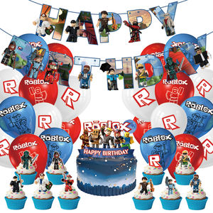 Décorations de fête d'<span class=keywords><strong>anniversaire</strong></span> pour enfants sur le thème des jeux vidéo RO, décorations de cupcakes, ballons, bannière, fête d'<span class=keywords><strong>anniversaire</strong></span> pour garçon - Product Image 1