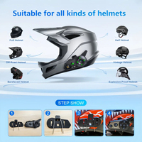 Intercom pour moto D2-6X, intercom multi-personnes, possibilité de partager de la musique, étanche IPX6, portée de communication de 1500 m, longue autonomie
