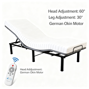 إطار سرير كهربائي حديث كبير قابل للتعديل بالجملة مع وظيفة رفع بالتحكم عن بعد لغرف الفنادق والمستشفيات - Product Image 2