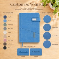 Carnet d'organisation exécutif personnalisé en cuir PU bleu marine format B5 avec impression couleur et boucle magnétique