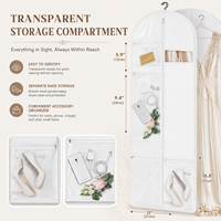 Maßgefertigter Kleidersack für Hochzeitskleider mit Logo, 4-in-1 Faltbarer Reise-Kleidersack mit Transparenten Taschen, 72 Zoll Wasserdichte Aufbewahrung