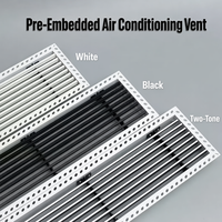 Diffuseur linéaire encastré en plâtre ABS pré-encollé pour grille de ventilation de plafond HVAC, pour la distribution d'air intérieur