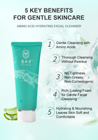 Nettoyant Visage Doux Végétalien aux Acides Aminés Hydratant Peaux Sensibles Équilibrant le pH Hydratant Non-Exfoliant en Pâte