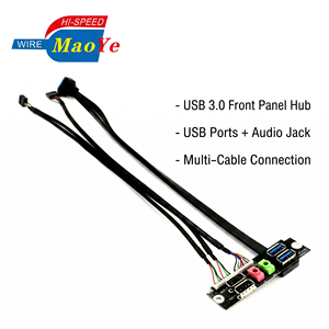 สายต่อขยายพอร์ต USB3.0 ด้านหน้า MAOYE หัวต่อ 20 พิน สายอะแดปเตอร์ USB A พร้อมสายสัญญาณเสียง HD และสวิตช์เปิด-ปิด สำหรับเคสคอมพิวเตอร์ตั้งโต๊ะ OEM - Product Image 4