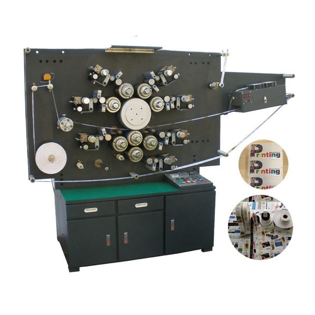 7 Colors High Speed Double Side Rotary Nylon Taffeta Satin Ribbon Label Printing Machine Price for Garment Labels