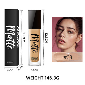 Sin logotipo, aceptamos maquillaje de cobertura completa personalizado, botella de base <span class=keywords><strong>Phoera</strong></span>, 6 colores, base líquida impermeable y mate - Product Image 3