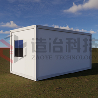 Maison conteneur en acier de 20 pieds, pliable, préfabriquée, en verre, exportée de Chine, avec structure en acier pré-découpée, duplex, modulaire