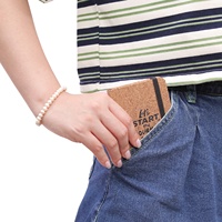 Carnet de notes A7 mini en liège écologique, couverture rigide, impression personnalisée, format poche, avec élastique