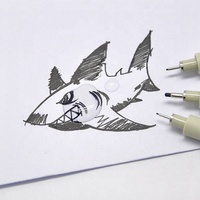 Stylos feutres à encre pigmentée d'archives SA740, tailles de pointe assorties pour l'écriture, le dessin ou le journal intime avec encre noire permanente