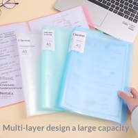 Classeur A4 en PP transparent avec feuilles à insérer, fournitures de bureau, rangement de documents d'examen pour étudiants, classeur de documents grande capacité à feuilles mobiles