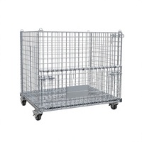 Cage de rangement pliable personnalisée en treillis métallique, conteneur en treillis métallique avec roues, cages de rangement
