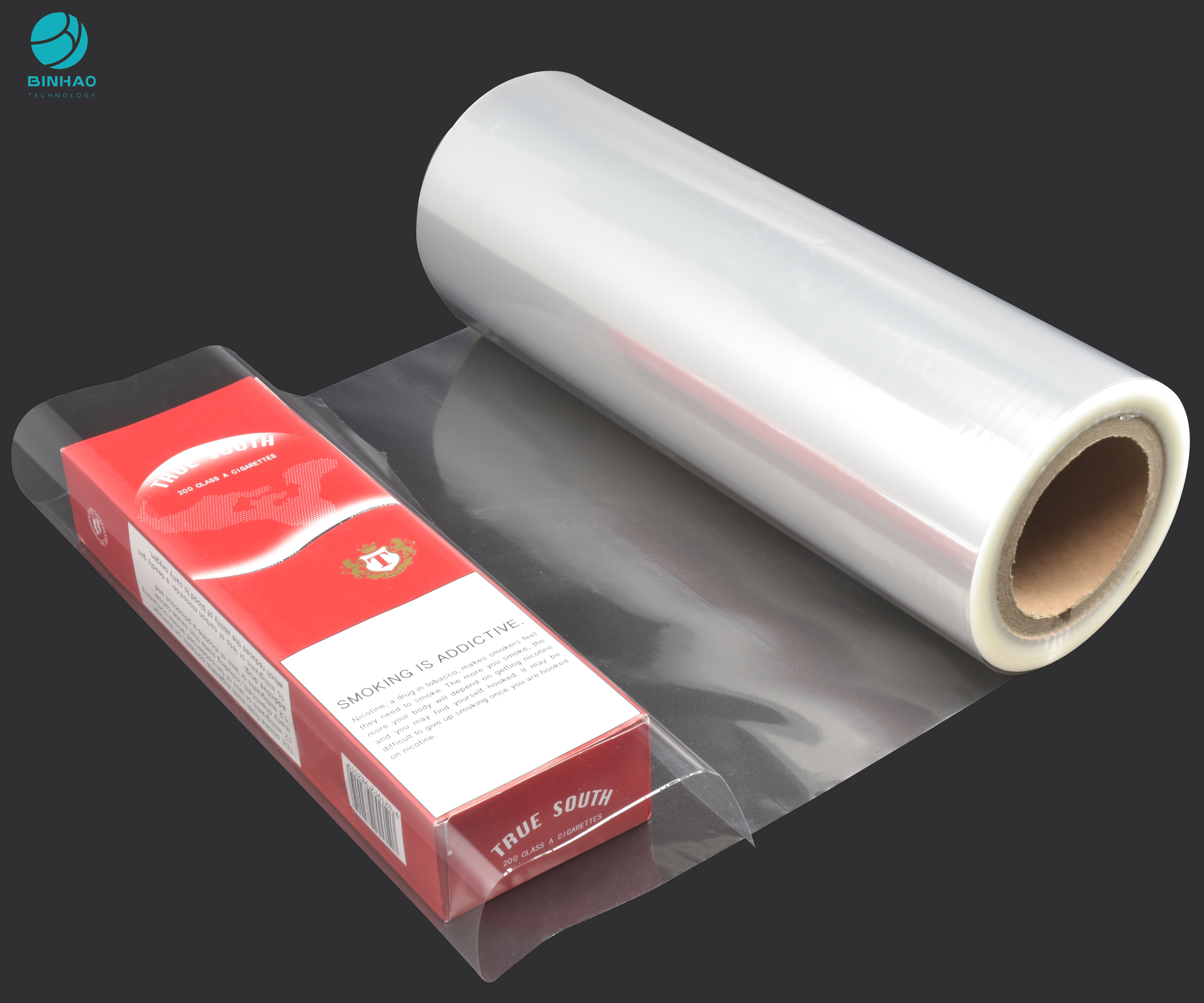 360 м безвкусная прозрачная пищевая пленка Jumbo Roll Bopp для упаковки сигарет и табака