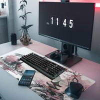 Grand tapis de souris gaming en tissu, surface antidérapante en caoutchouc, bords cousus, vente en gros, tapis de bureau, OEM en vrac