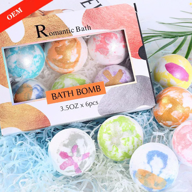 Guangzhou Individuele Verpakt Spa Bad Bal Bommen En Douche Melt Set 6 Pack Van Grote Schone Bad Bommen Uk Met biologisch Ingrediënt