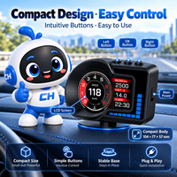 Jauge intelligente OBD2 avec 3 systèmes de satellite, compatible 24V, 6 alarmes et support rotatif pour tous les véhicules 12V/24V