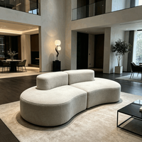 Canapé moderne en mousse à mémoire de forme, design incurvé, compressé, de luxe, modulaire, enroulé sous vide, livré en boîte