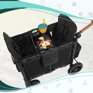 ถาดวางของรถเข็นเด็กแบบพับได้ สีดำ ผ้าอ็อกซ์ฟอร์ดกันน้ำ พับเก็บได้ สำหรับเด็กและเด็กเล็ก - Product Image 1