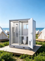 Salle de bain modulaire préfabriquée en panneaux sandwich, douche séparée, WC, installation facile, durable, écologique, pour usage temporaire