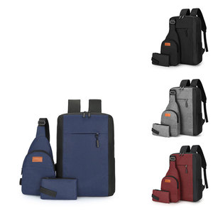 Sacs à dos d'affaires pour <span class=keywords><strong>ordinateur</strong></span> <span class=keywords><strong>portable</strong></span> en trois pièces, imperméables, en tissu Oxford, avec port USB, personnalisables, pour étudiants, vente en gros, nouvelle collection - Product Image 1