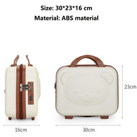 2025 usine directe 14 pouces rétro petite valise ABS motif à la mode fermeture à glissière lumière embarquement maquillage