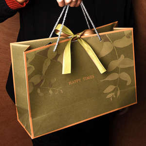 Vente directe d'usine, sac en papier kraft recyclable de bonne qualité avec poignée, nouveau design, vente chaude sur le marché, vêtements, chaussettes, chaussures, fourrure - Product Image 4