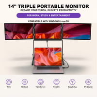 Nouveau Moniteur Triple Portable 2026 – Écran IPS FHD 15,6 Pouces en Alliage d'Aluminium pour Bureau, Affaires et Voyage (3 Écrans)