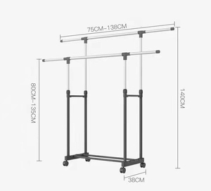 <span class=keywords><strong>Appendiabiti</strong></span> avvolgi <span class=keywords><strong>appendiabiti</strong></span> <span class=keywords><strong>appendiabiti</strong></span> portaoggetti a doppio palo stendibiancheria per vestiti <span class=keywords><strong>appendiabiti</strong></span> in piedi - Product Image 4